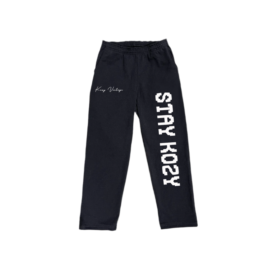 Stay Kozy Black with White sweatpant