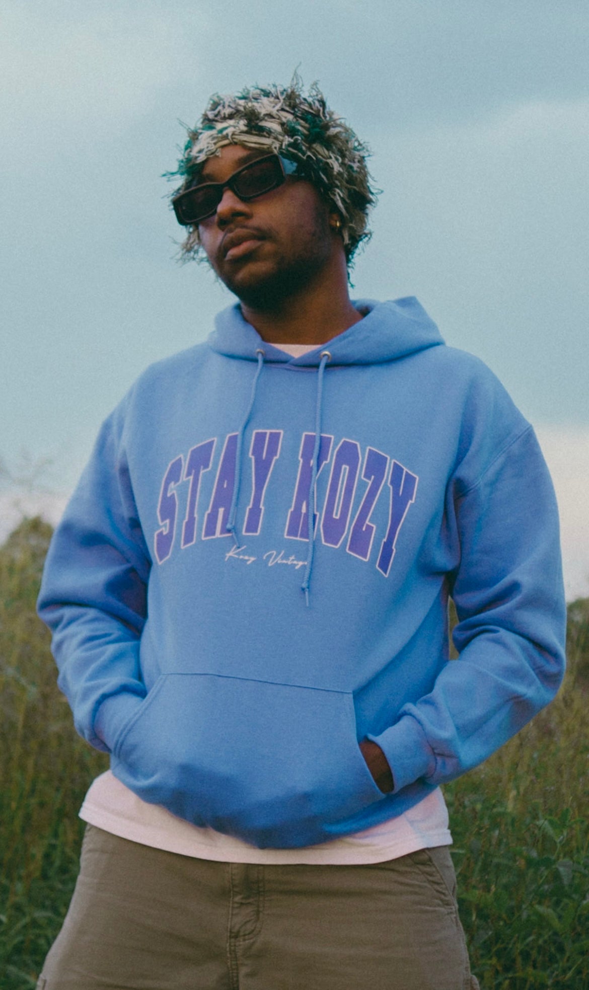 Stay Kozy Periwinkle hoodie
