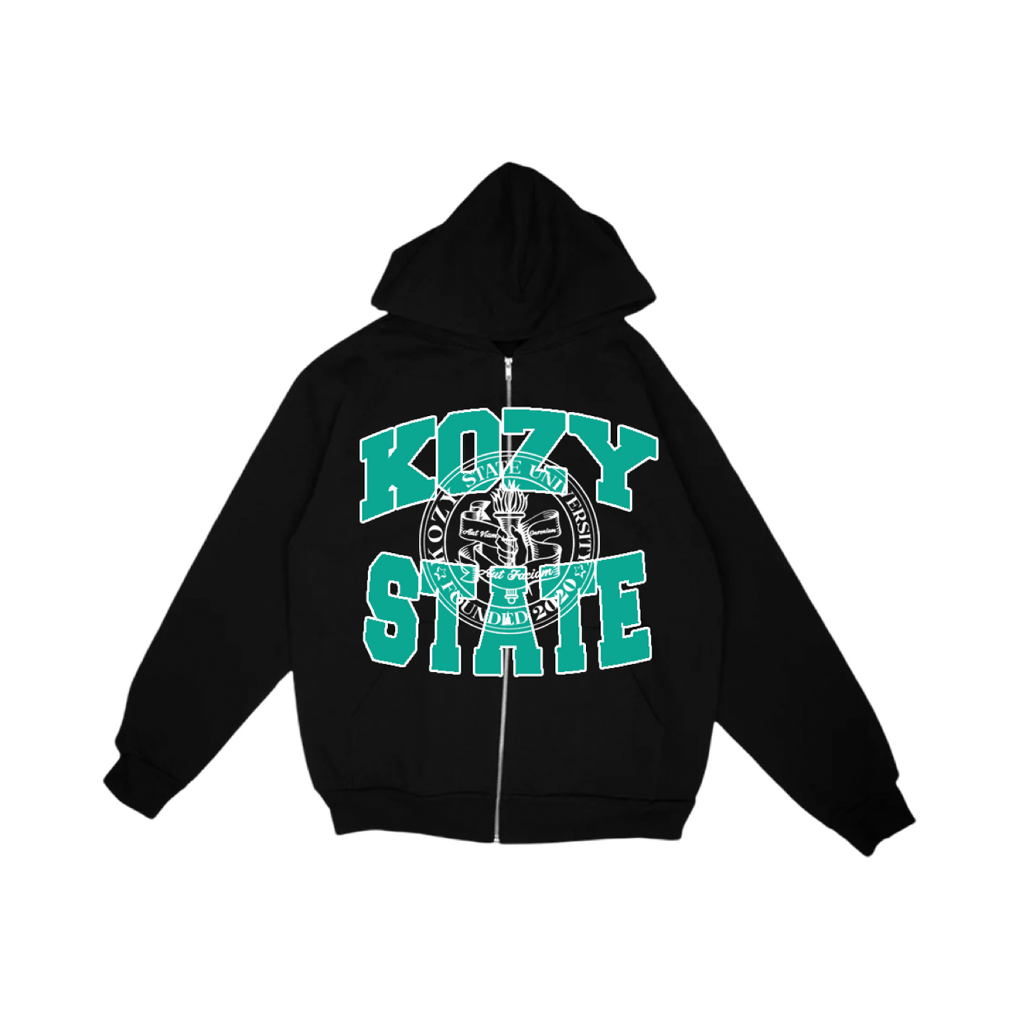 Kozy State Zip Up Jacket: Teal