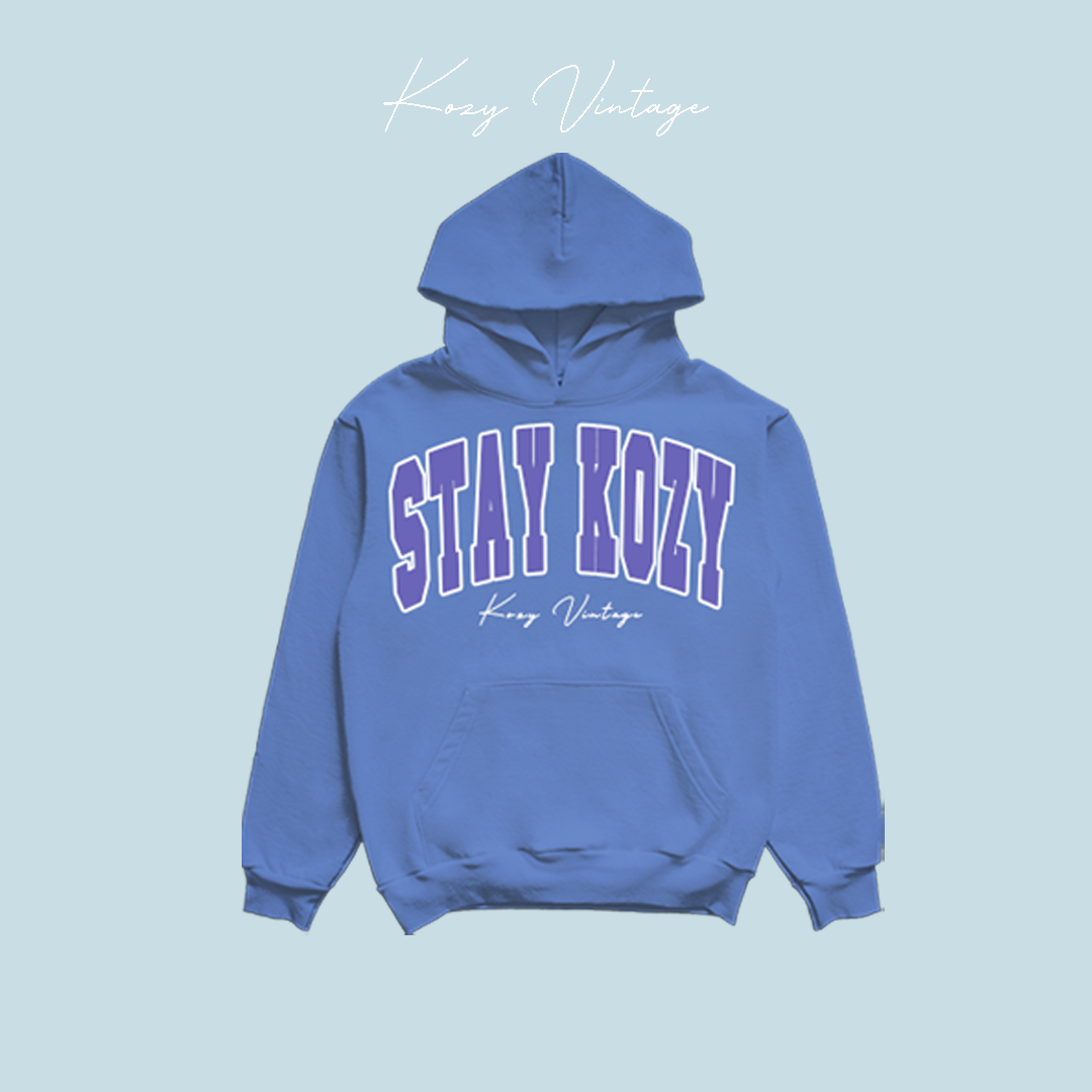 Stay Kozy Periwinkle hoodie – Kozy Vintage